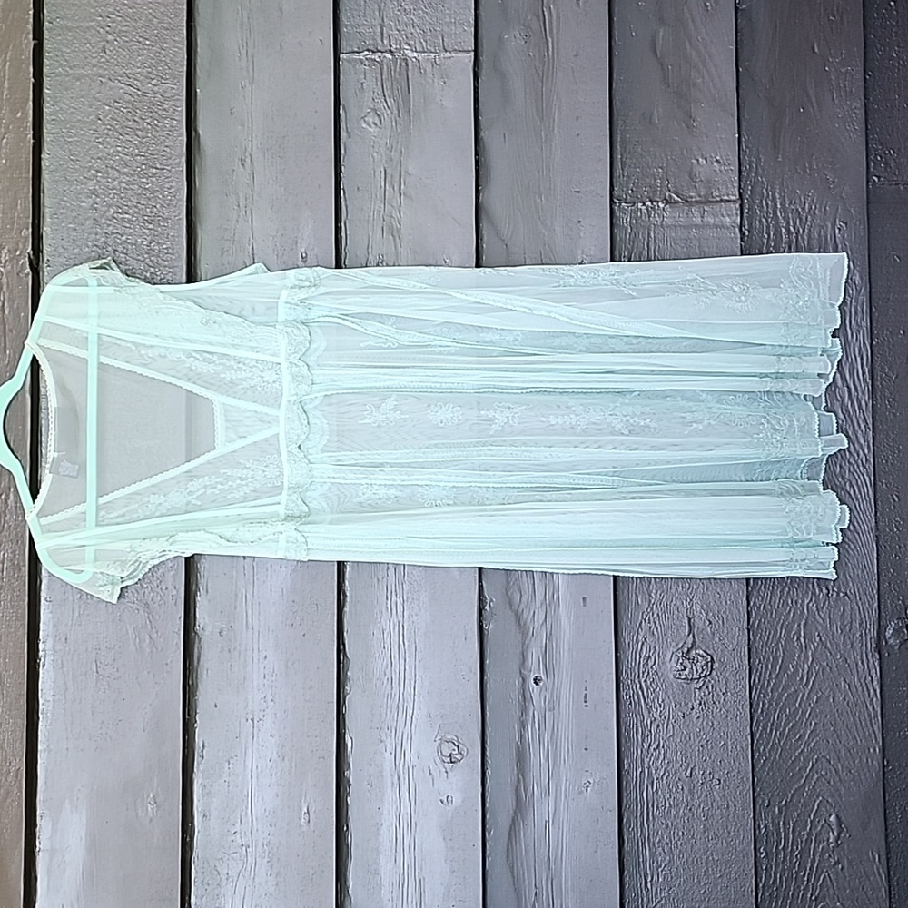 The Pyramid Collection Mint Green Sheer Dress - Picture 3 of 7